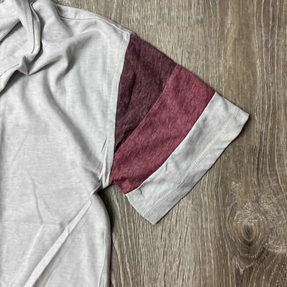 Pink Rose Juniors' Striped-Sleeve Grey Twist-Front T-Shirt - Size Large - NWT - Picture 4 of 7